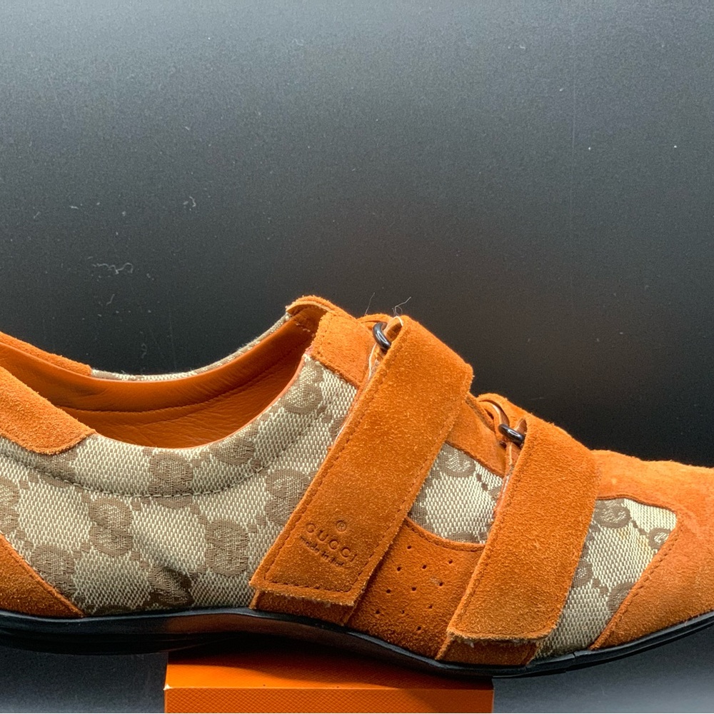 Gucci Orange Suede & GG Canvas Sneakers - Picture 11 of 15